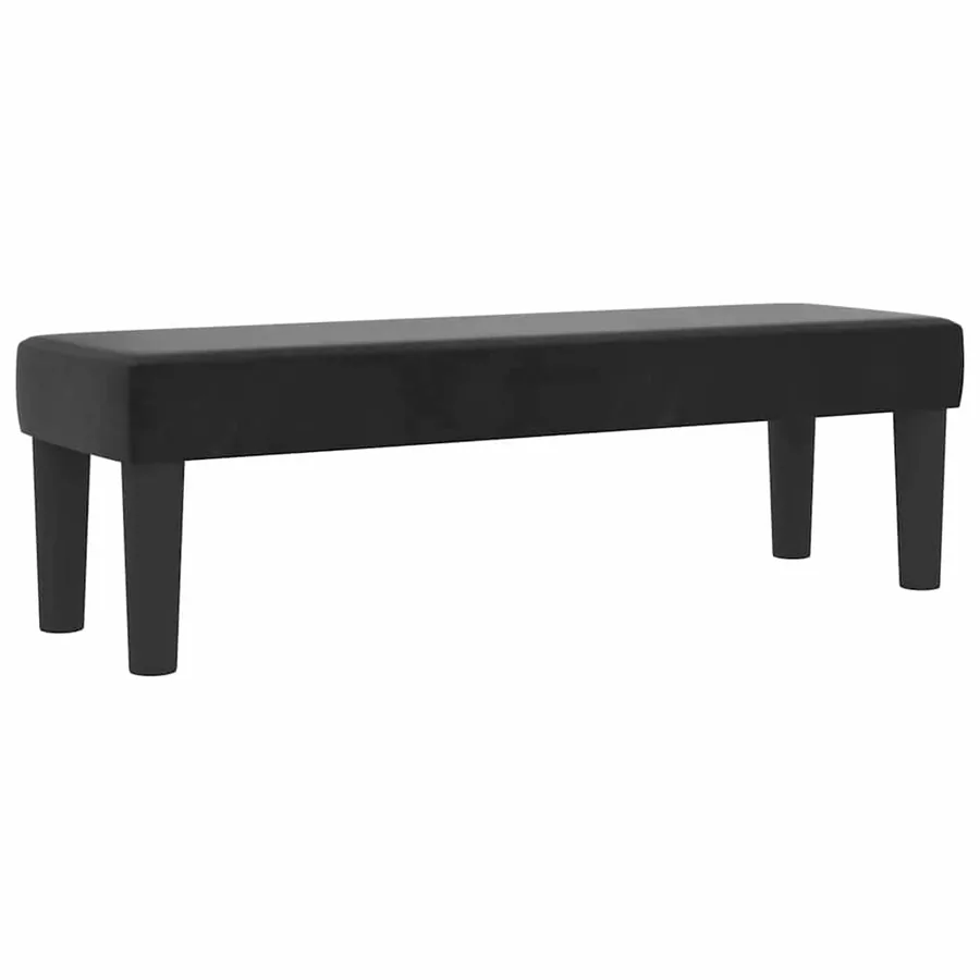 Lit à ressorts avec coussin Noir 200 x 140 cm Velours - 5