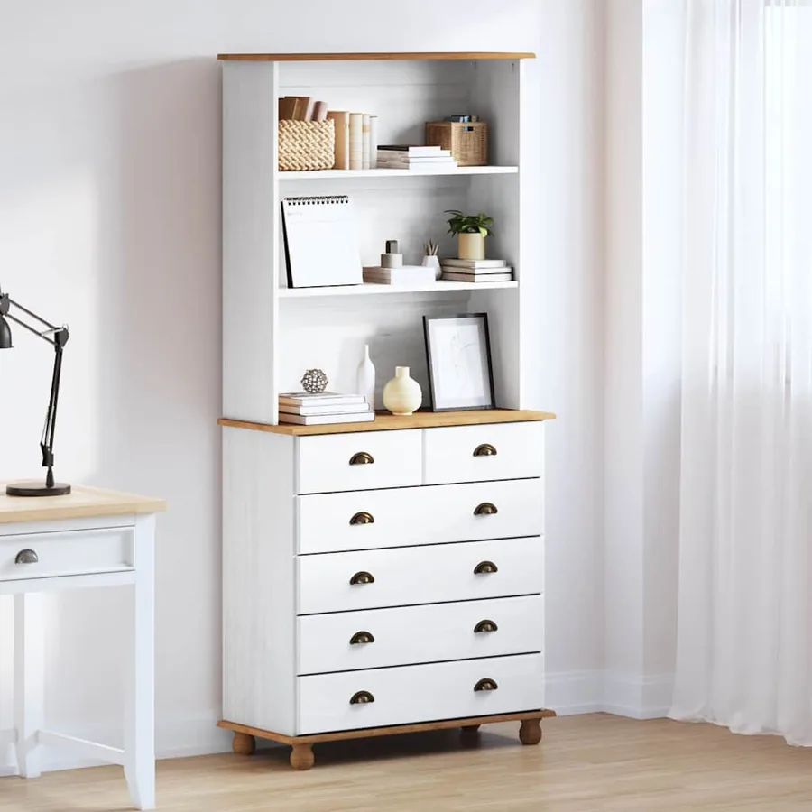 Hutch ASKIM Blanc 91 x 40 x 200,5 cm Bois de pin massif