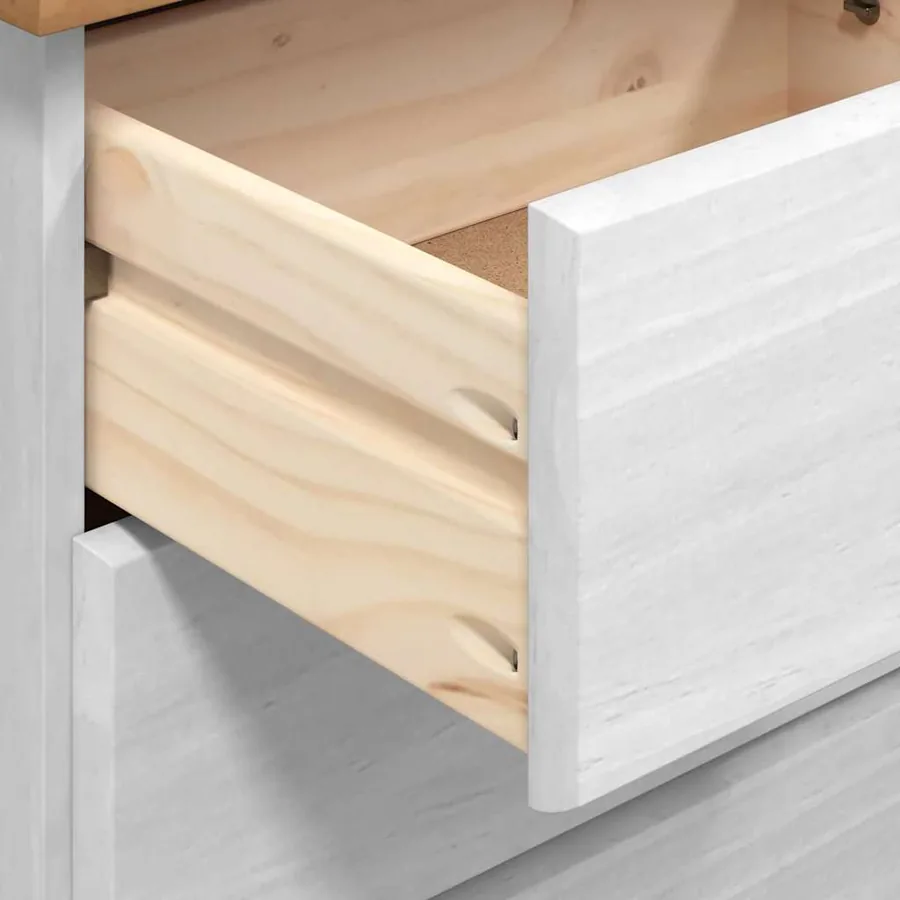 Hutch ASKIM Blanc 91 x 40 x 200,5 cm Bois de pin massif - 13