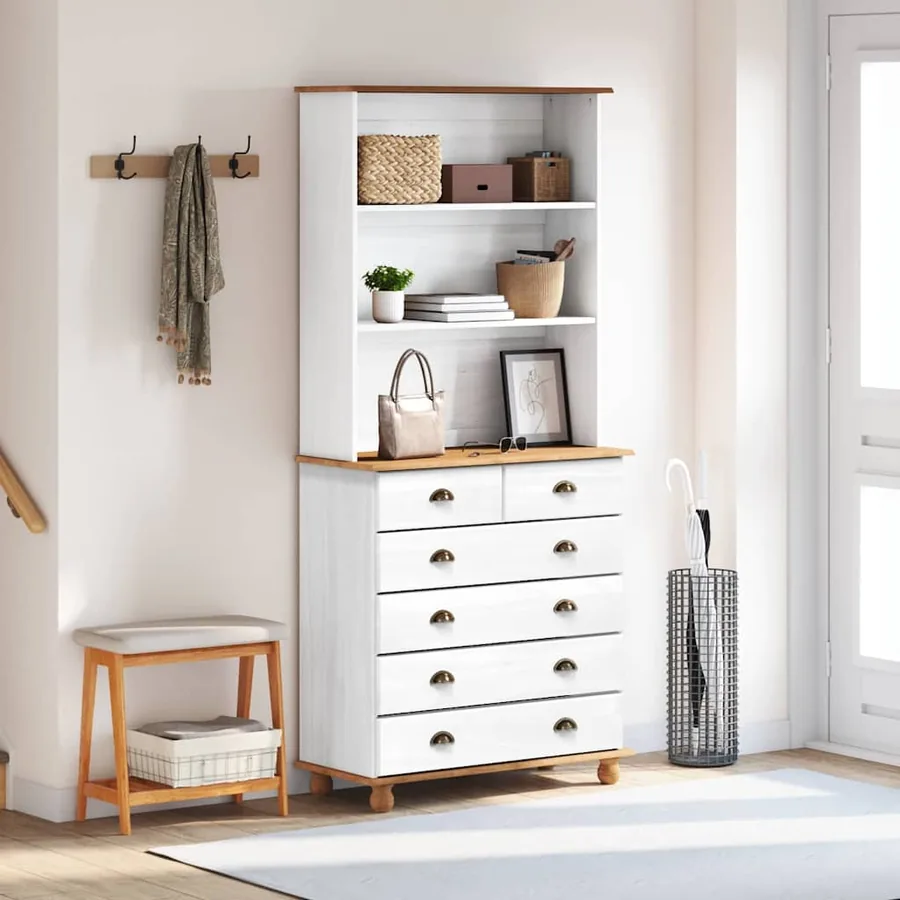 Hutch ASKIM Blanc 91 x 40 x 200,5 cm Bois de pin massif - 4