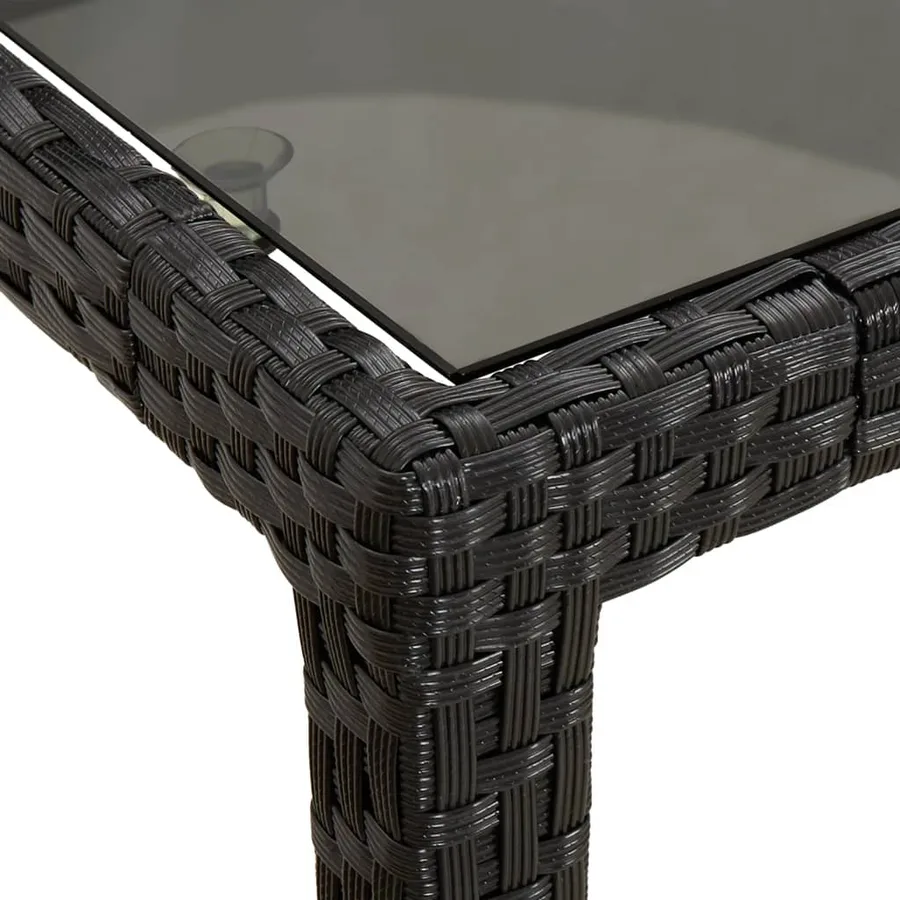 Ensemble à manger de jardin 11 pcs coussins noir résine tressée - 8