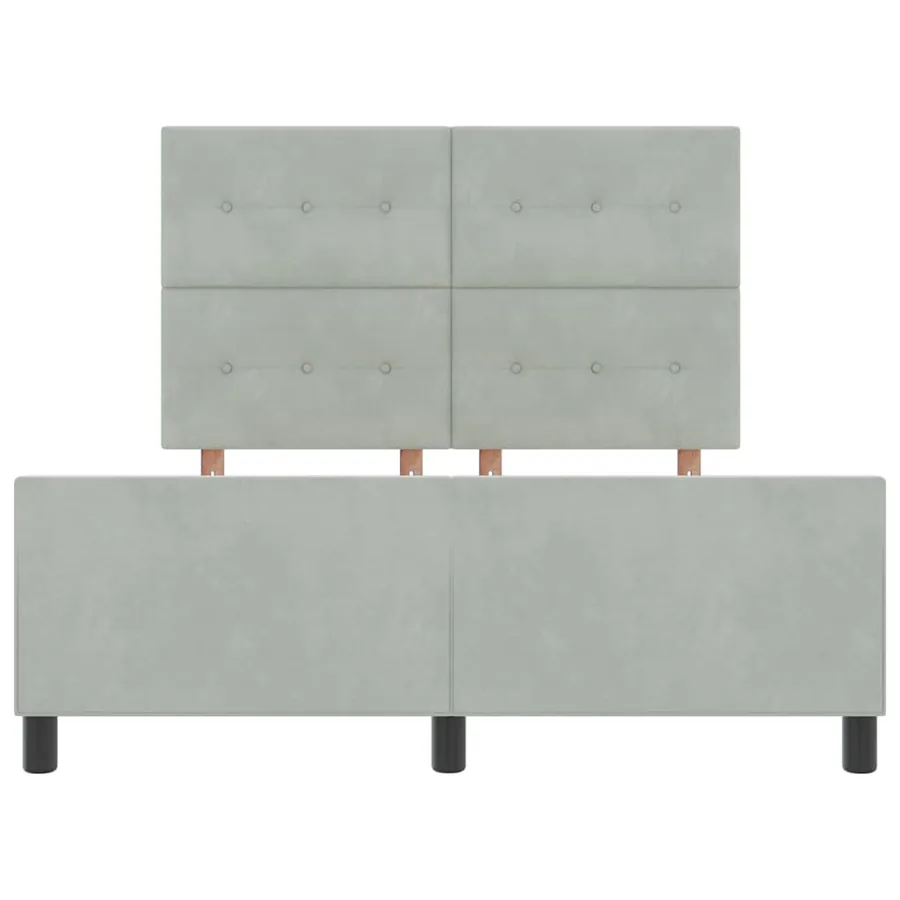 Lit à ressorts avec tête de lit Gris clair 140 x 200 cm Velours - 7