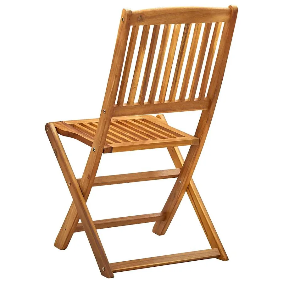 Chaises pliables d'extérieur lot de 4 Bois d'acacia solide - 5