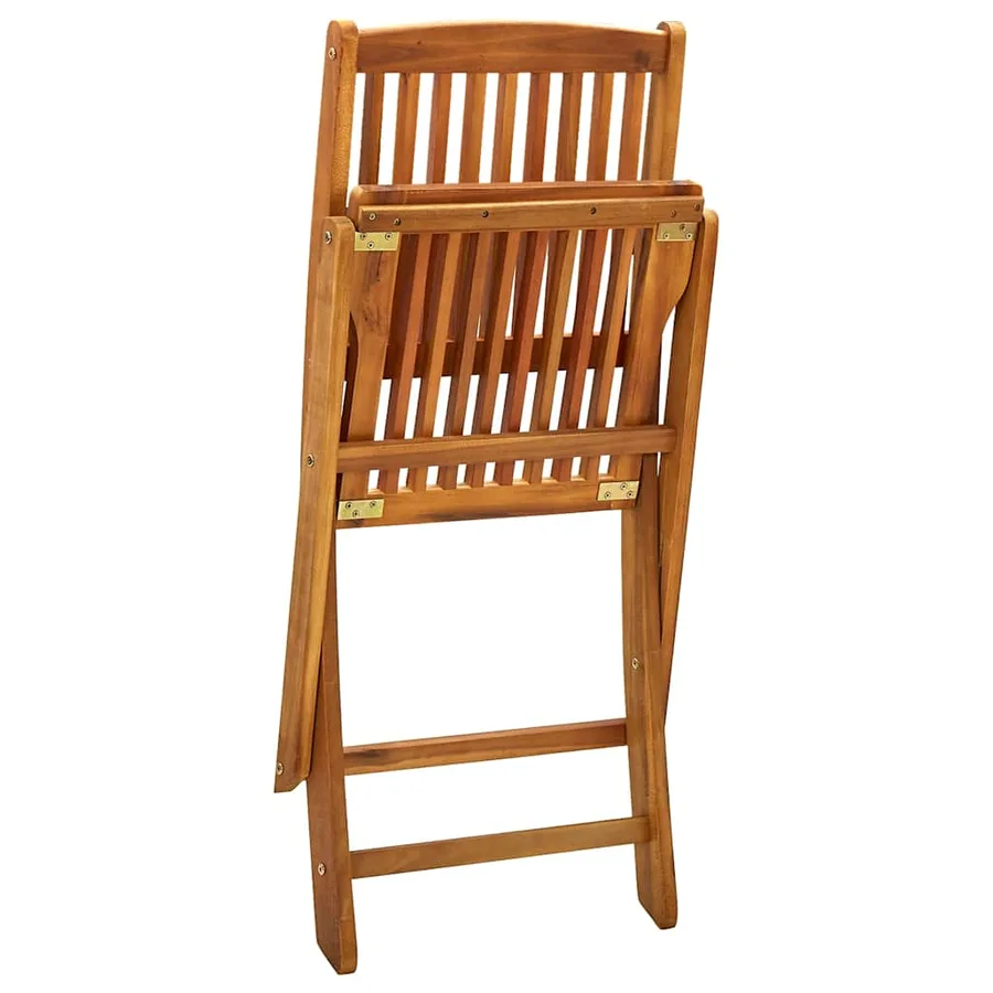 Chaises pliables d'extérieur lot de 4 Bois d'acacia solide - 6