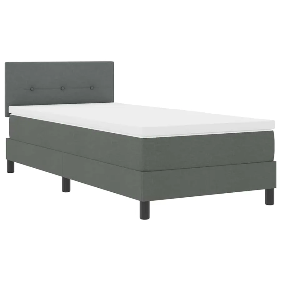 Lit à ressorts avec bandes LED Gris foncé 80 x 200 cm tissu - 2