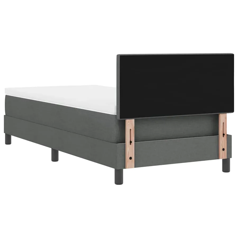 Lit à ressorts avec bandes LED Gris foncé 80 x 200 cm tissu - 8