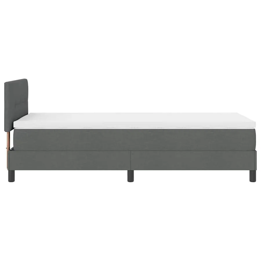 Lit à ressorts avec bandes LED Gris foncé 80 x 200 cm tissu - 9