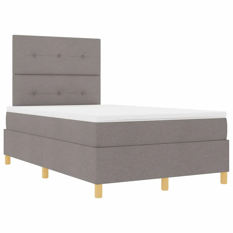 Lit à ressort LED avec tête de lit Taupe 120 x 190 cm tissu - 6