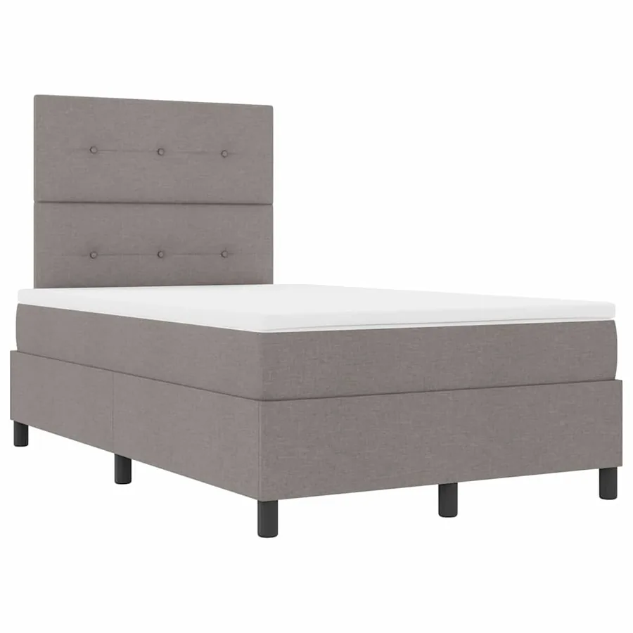 Lit à ressorts avec coussin Taupe 120 x 190 cm tissu - 5