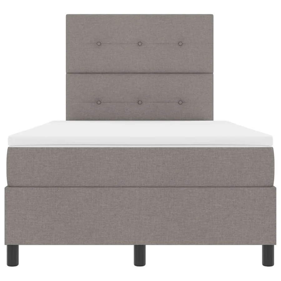 Lit à ressorts avec coussin Taupe 120 x 190 cm tissu - 7