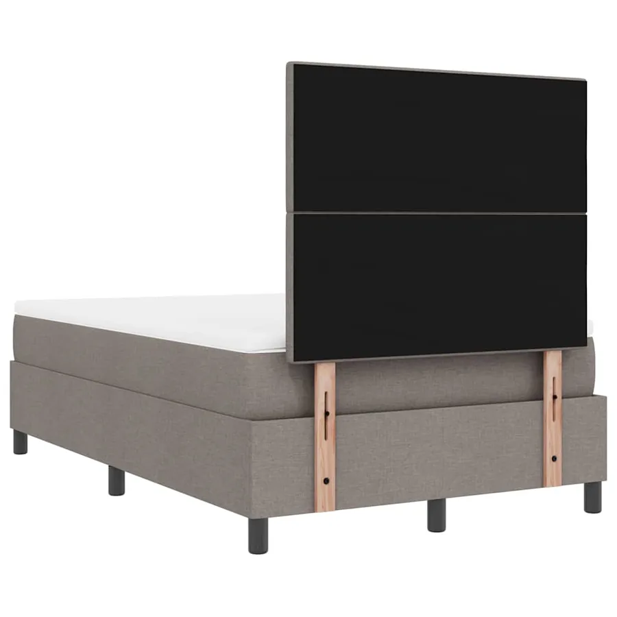 Lit à ressorts avec coussin Taupe 120 x 190 cm tissu - 9