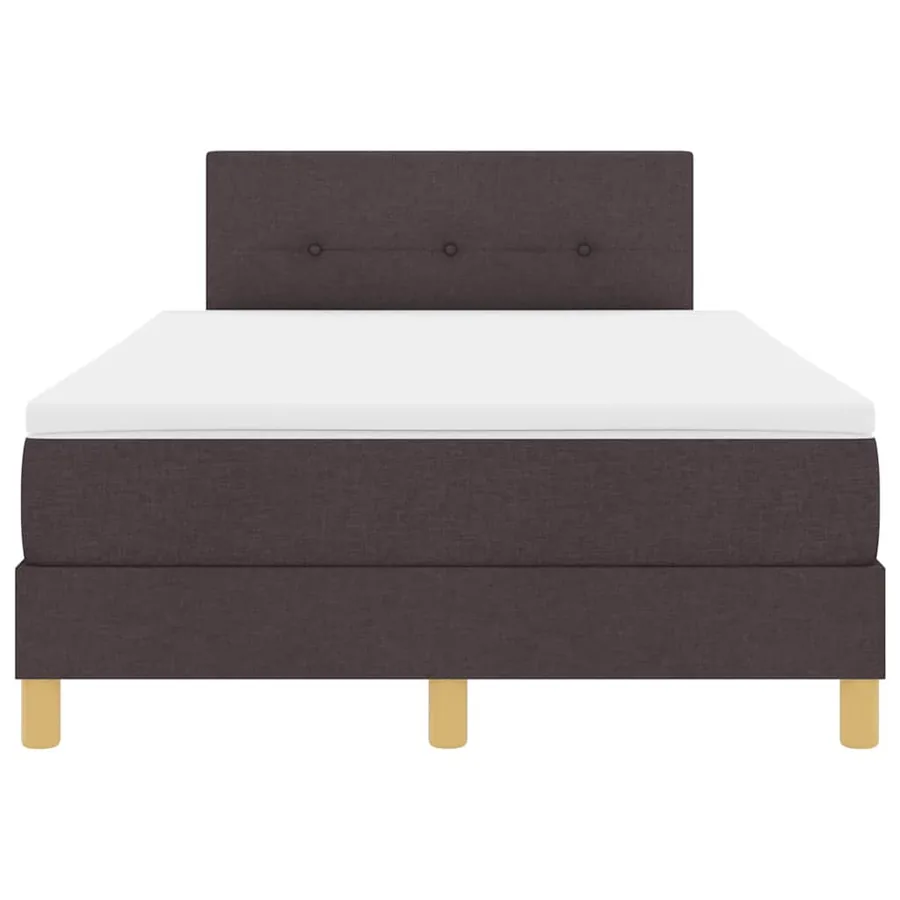 Lit à ressorts avec coussin Marron foncé 120 x 190 cm tissu - 7
