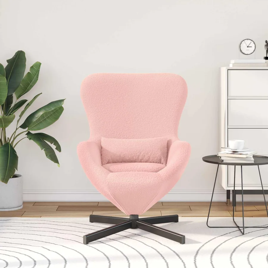 Fauteuil œuf Rose 63 x 73 x 90 cm tissu