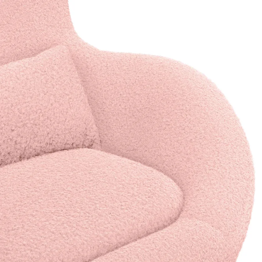 Fauteuil œuf Rose 63 x 73 x 90 cm tissu - 6
