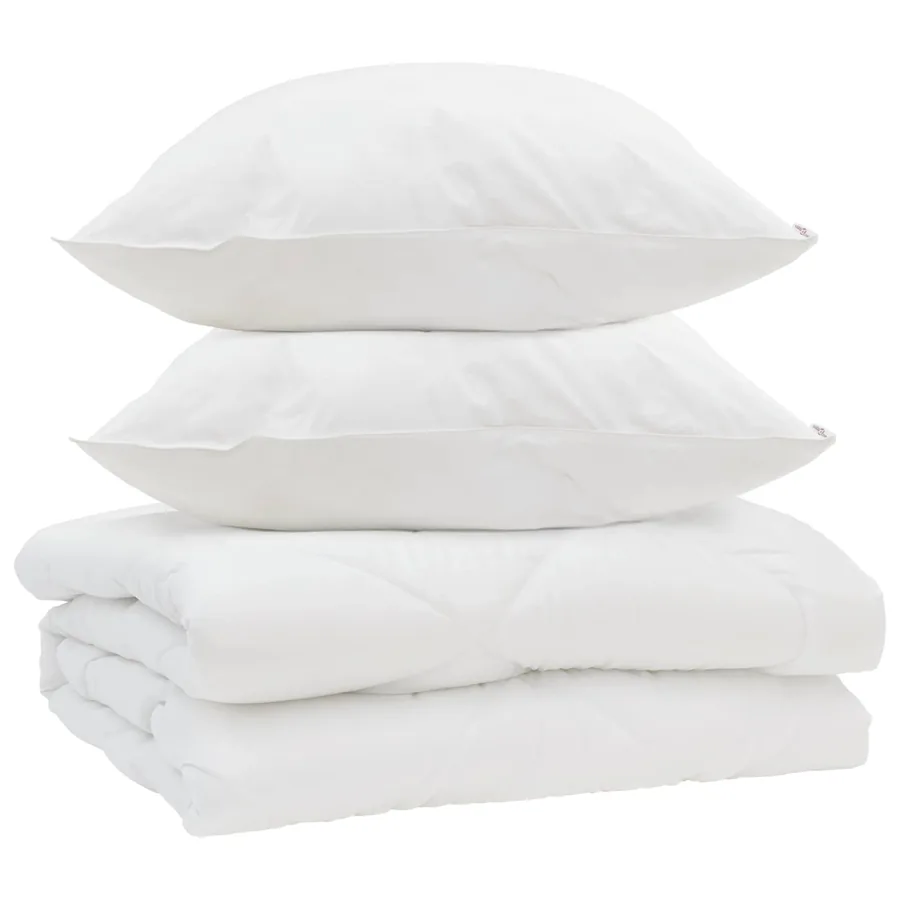 Couette avec oreiller 3 pcs Blanc Microfibre - 2