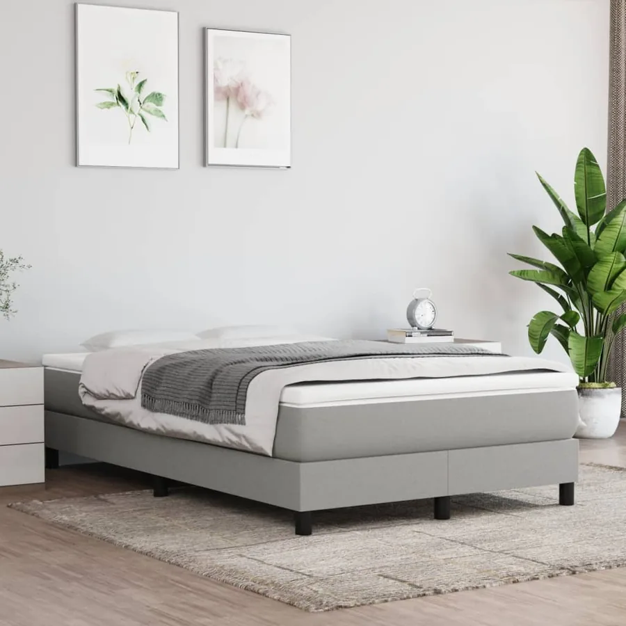 Matelas de lit à ressorts ensachés fermeté moyenne Gris clair 120x200x20 cm