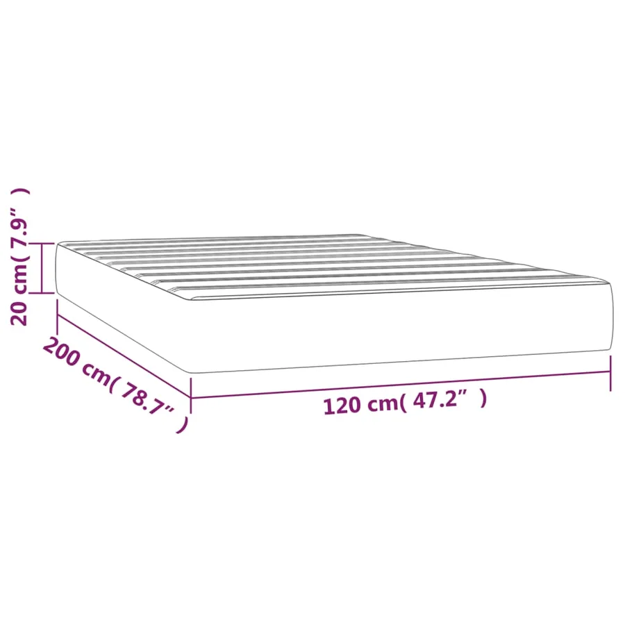 Matelas de lit à ressorts ensachés fermeté moyenne Gris clair 120x200x20 cm - 7