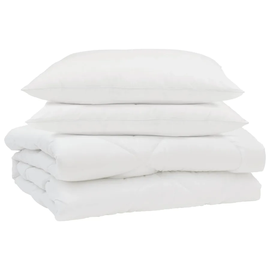 Duvet d'été simple avec oreiller 3 pcs Blanc Microfibre - 2