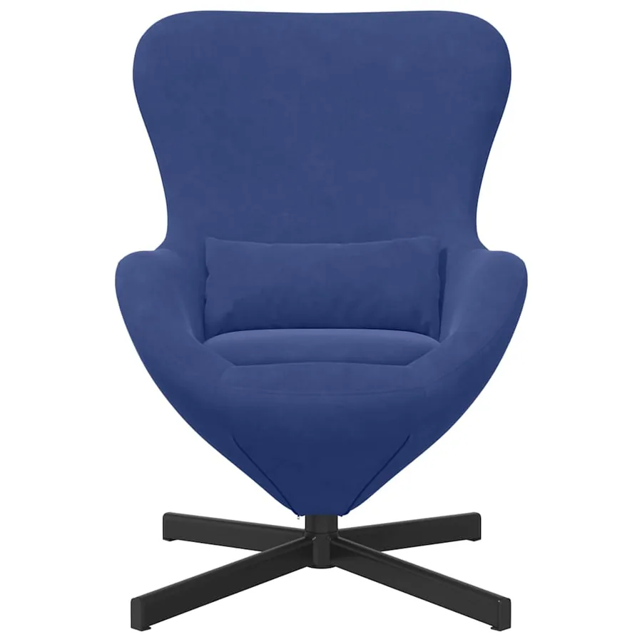 Fauteuil œuf Bleu police 63 x 73 x 90 cm Velours - 4