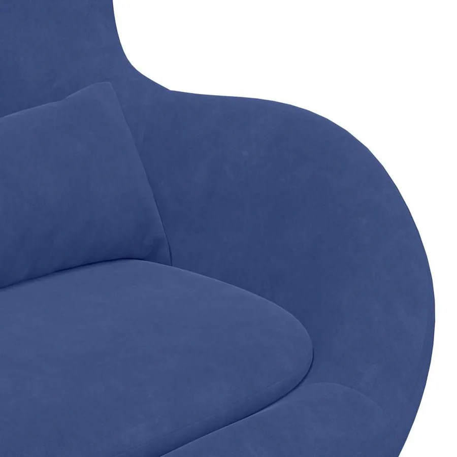 Fauteuil œuf Bleu police 63 x 73 x 90 cm Velours - 7