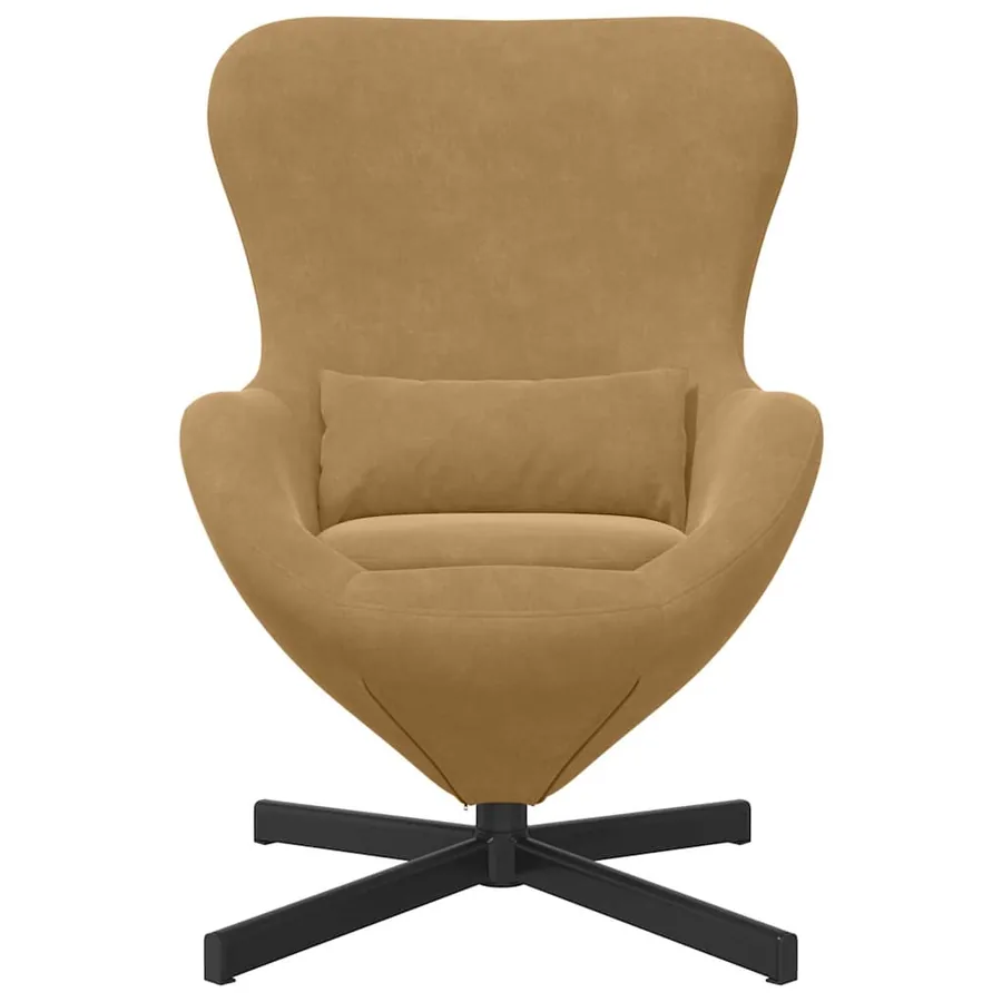 Fauteuil œuf Marron 63 x 73 x 90 cm Velours - 4