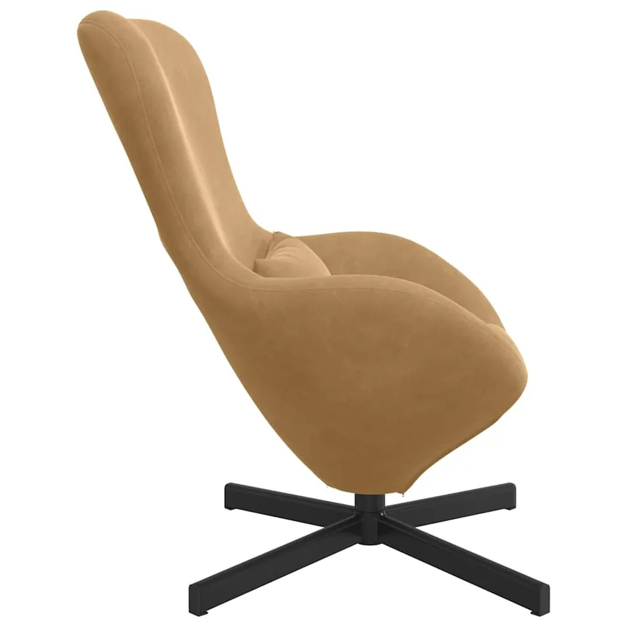 Fauteuil œuf Marron 63 x 73 x 90 cm Velours - 5