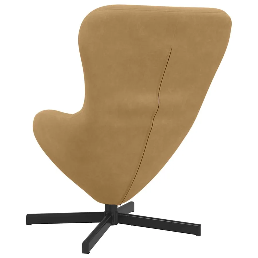 Fauteuil œuf Marron 63 x 73 x 90 cm Velours - 6