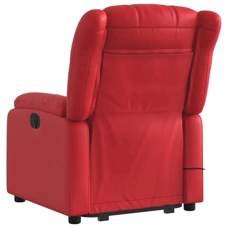 Fauteuil inclinable de massage Rouge Similicuir - 4