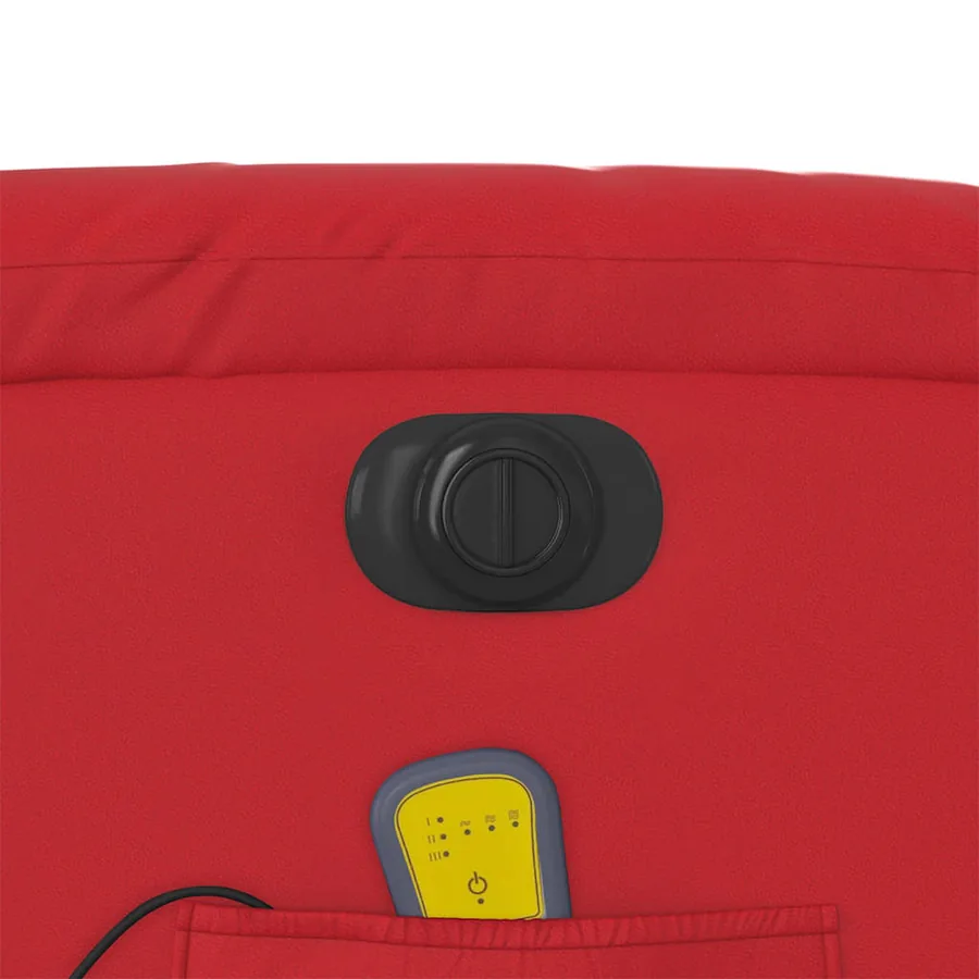 Fauteuil de massage inclinable électrique rouge similicuir - 11