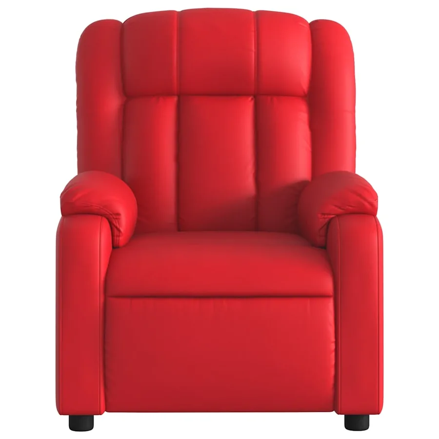 Fauteuil de massage inclinable électrique rouge similicuir - 8