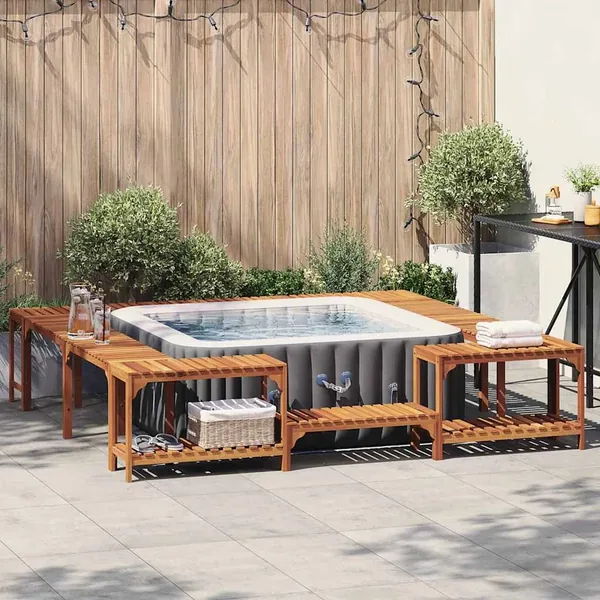 Entourage de bain à remous Marron 255 x 255 x 55,5 cm