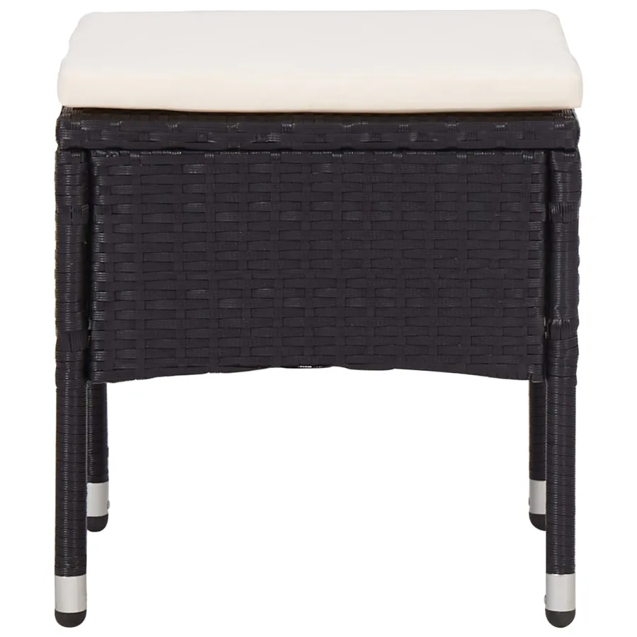 Mobilier d'extérieur 5 pcs Noir Résine tressée et bois d'acacia - 3