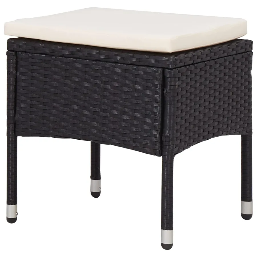 Mobilier d'extérieur 5 pcs Noir Résine tressée et bois d'acacia - 4