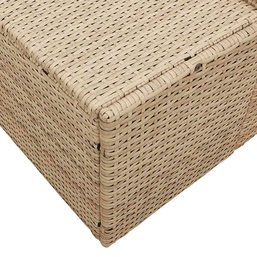 Canapé de jardin avec coussin Beige 184 x 62 x 69 cm polyrotin - 6