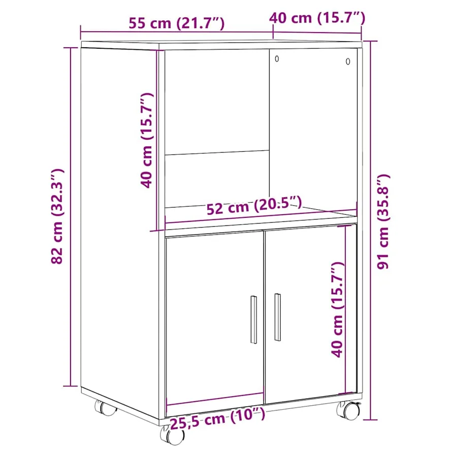 Armoire Chêne noir 55 x 40 x 82 cm - 13