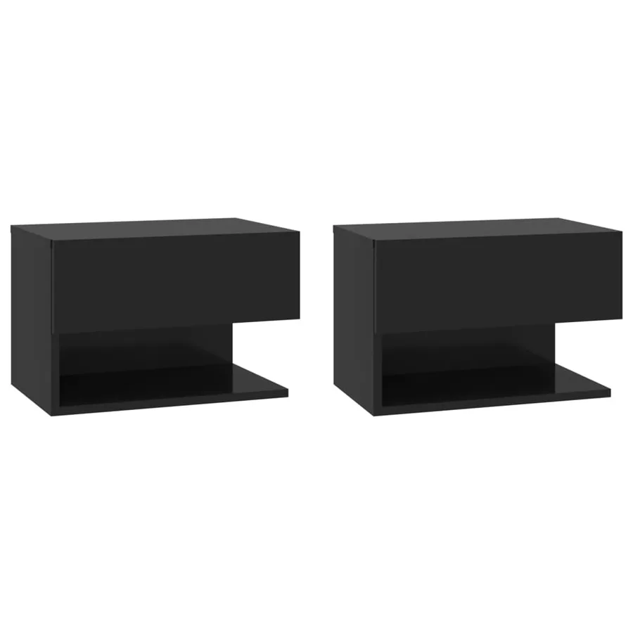 Tables de chevet murales 2 pcs Noir - 2