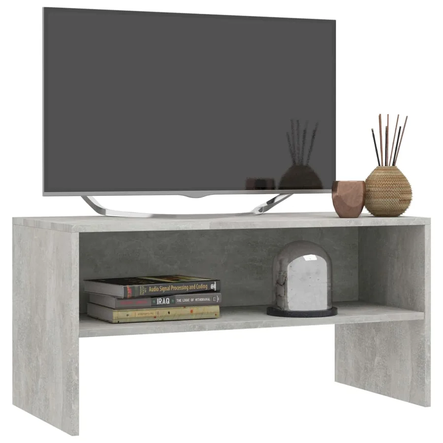 Meuble TV Gris béton 80x40x40 cm Bois d'ingénierie - 3