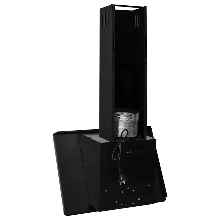 Hotte murale 60 cm Acier inoxydable et verre trempé Noir - 6