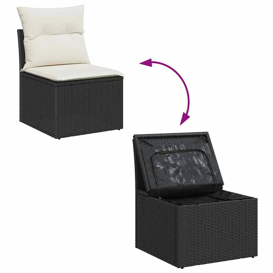 Ensemble de Canapés avec coussin 4 pcs polyrotin - 10