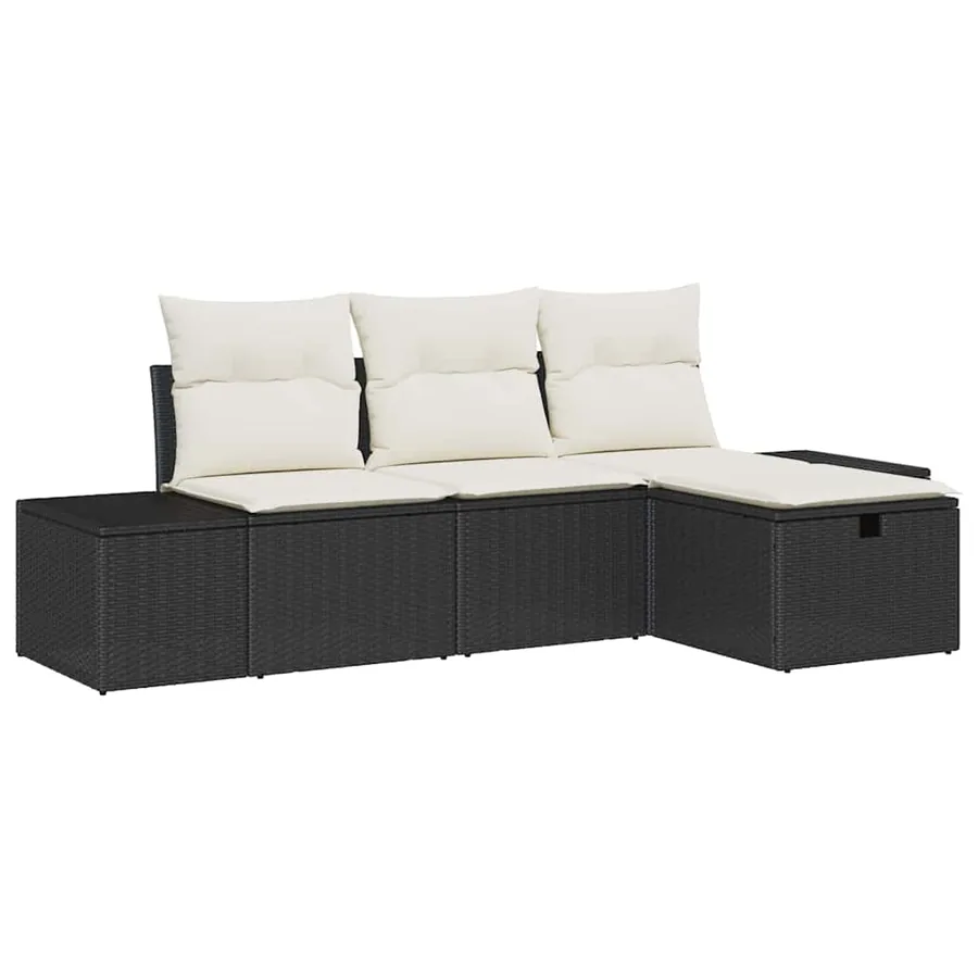 Ensemble de Canapés avec coussin 4 pcs polyrotin - 2