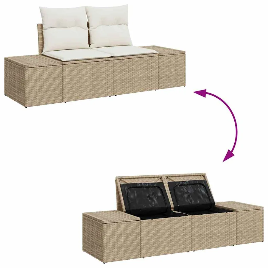 Ensemble de Canapés avec coussin 5 pcs polyrotin - 9