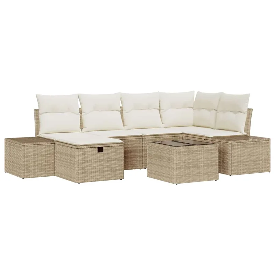 Ensemble de Canapés avec coussin 7 pcs polyrotin - 2