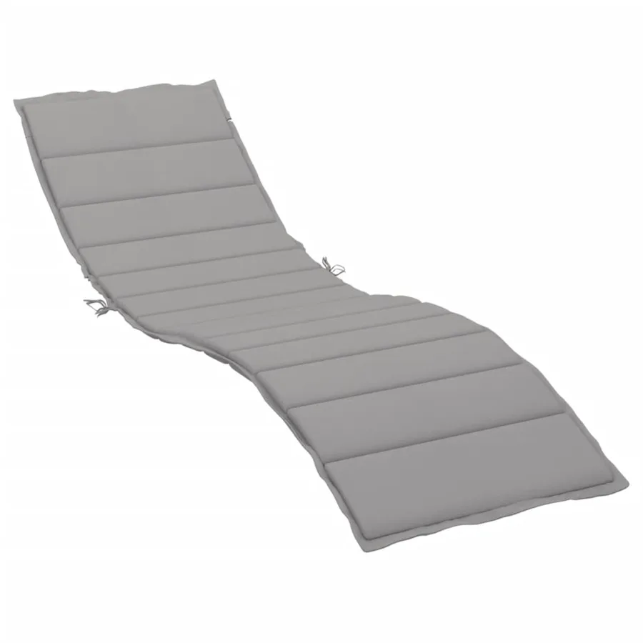 Coussin de chaise longue gris 200x60x3 cm tissu oxford - 2