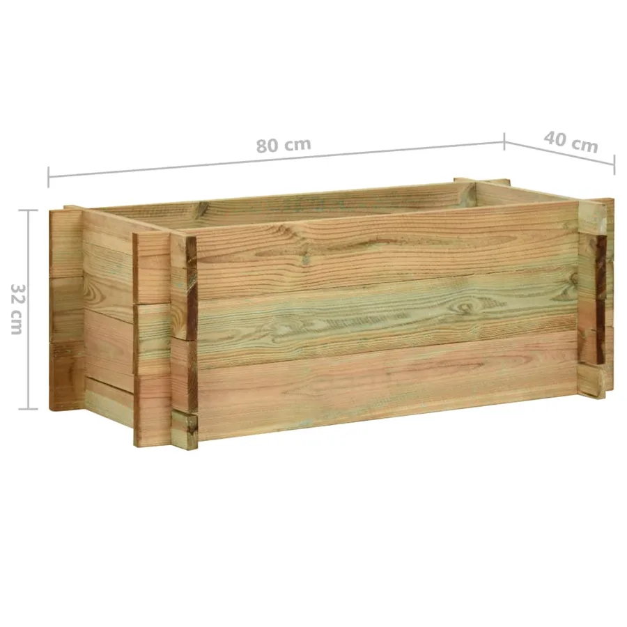 Jardinière surélevée pour légumes Bois de pin imprégné 80 cm - 5
