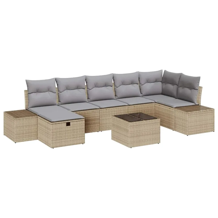Ensemble de Canapés avec coussin 7 pcs polyrotin - 2