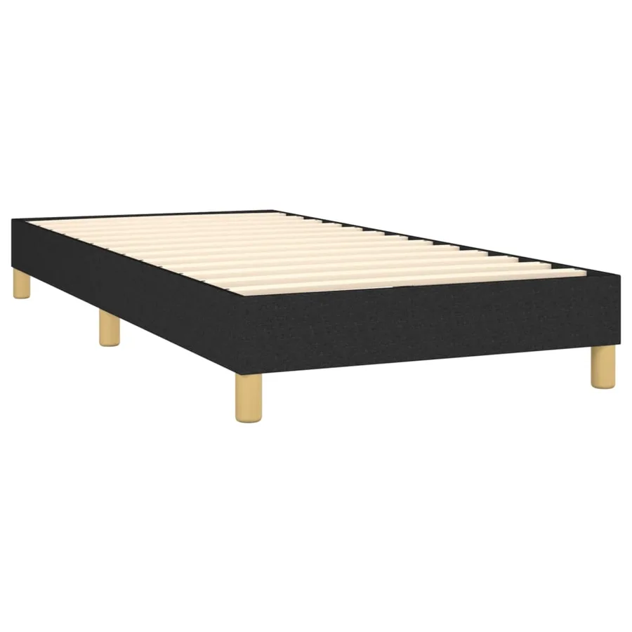 Sommier à lattes de lit avec matelas Noir 100x200 cm Tissu - 4