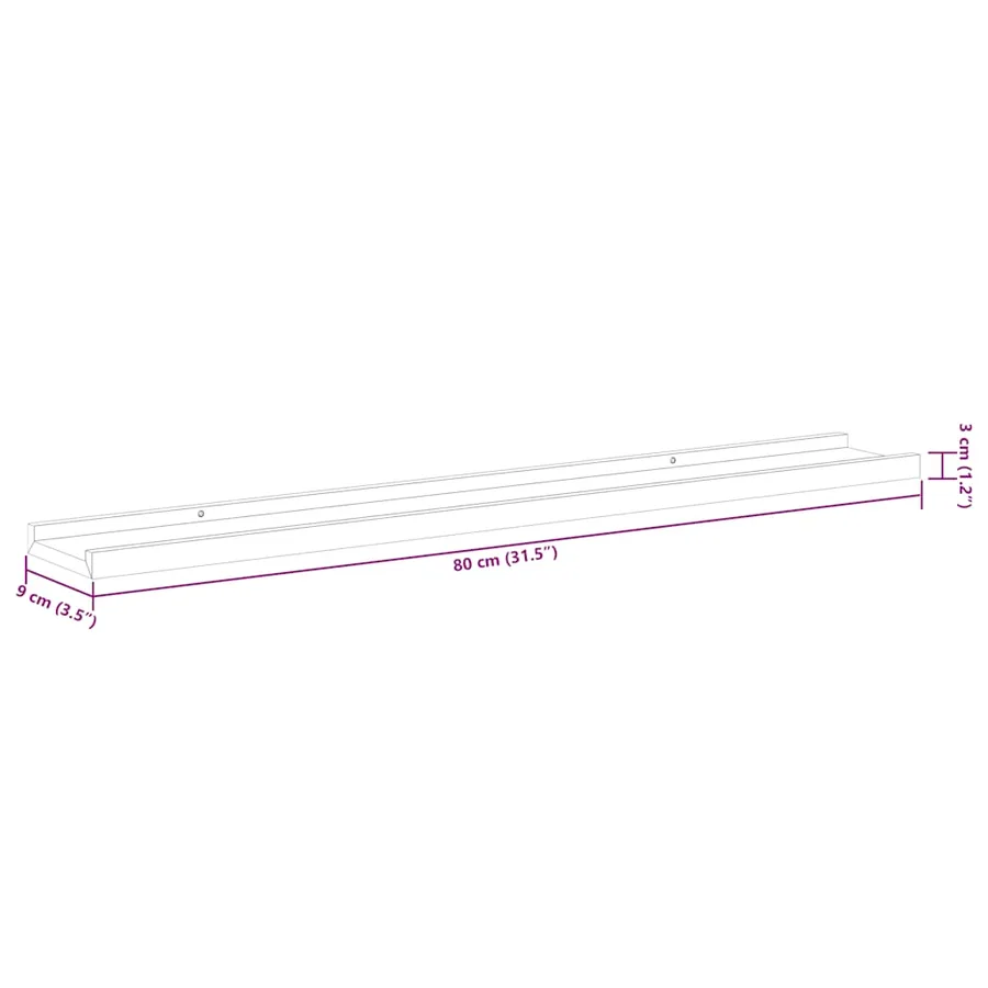 Étagères murales 4 pcs Blanc brillant 80x9x3 cm - 10
