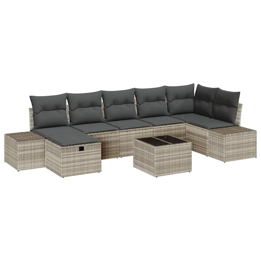 Ensemble de Canapés avec coussin 8 pcs polyrotin - 2