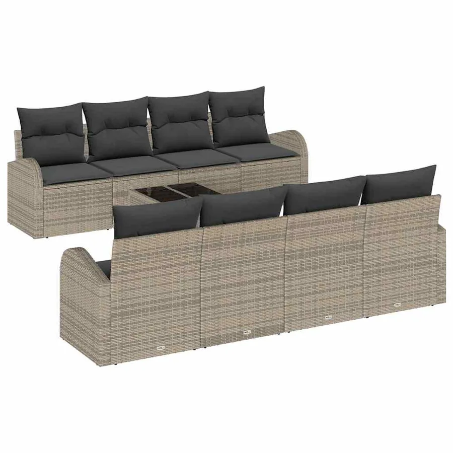Ensemble de canapé de jardin Gris 55 x 55 x 37 cm polyrotin - 2
