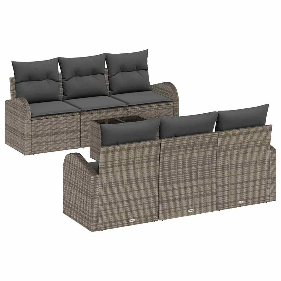 Ensemble de canapé de jardin Gris 55 x 55 x 37 cm polyrotin - 2